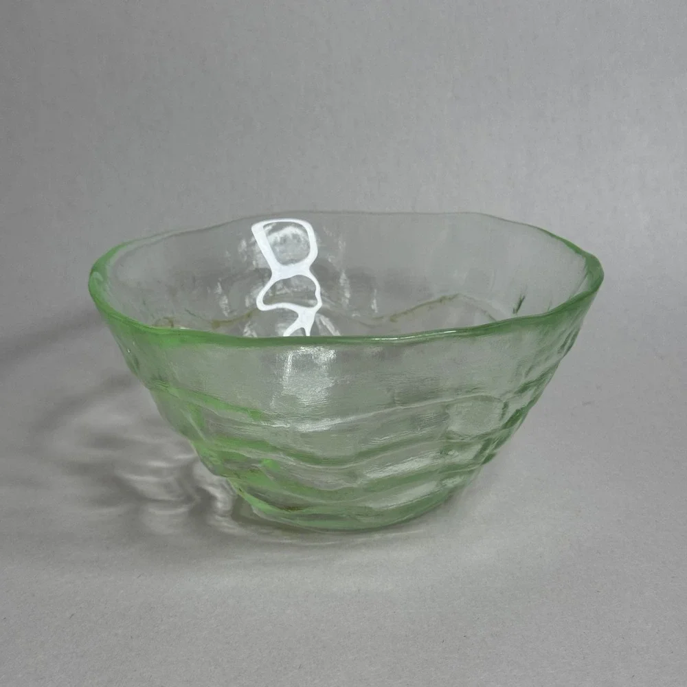 Vintage Light Green Textured Glass 6